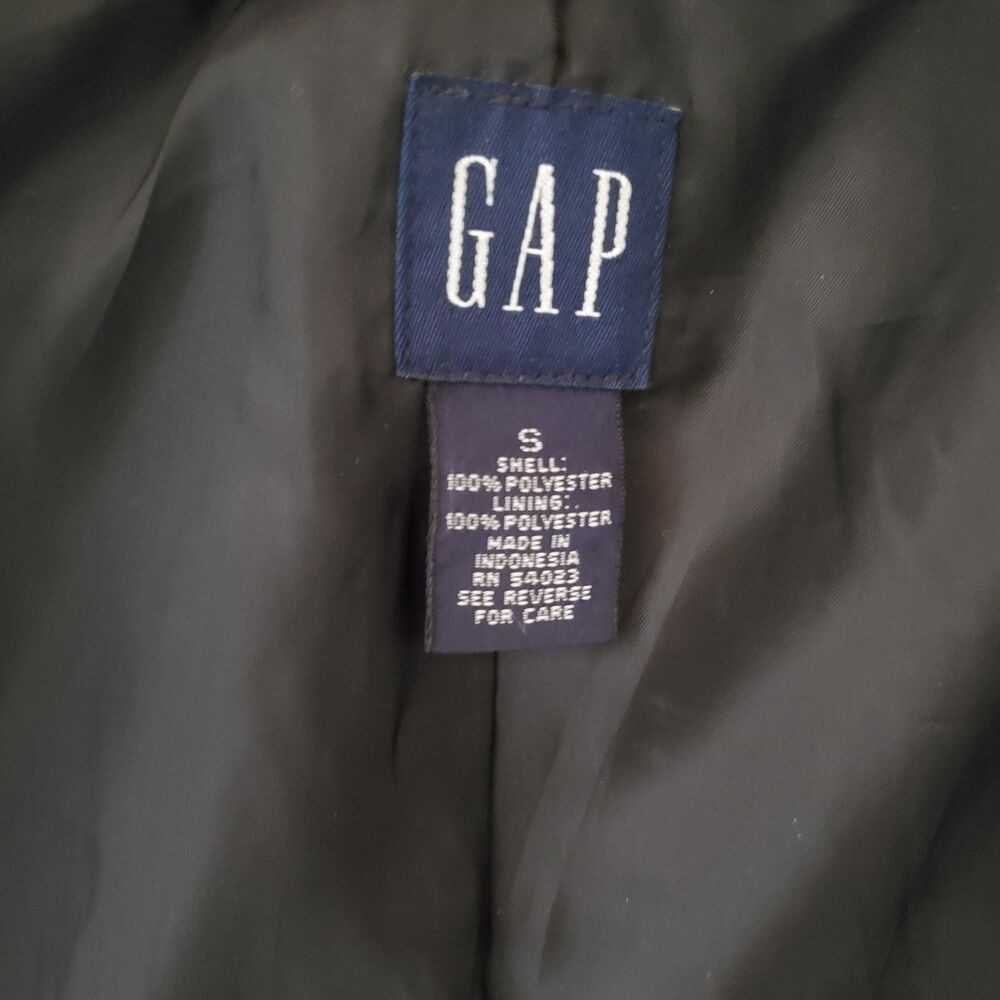 Gap Black Snap Button Collared Jacket Pockets Siz… - image 4